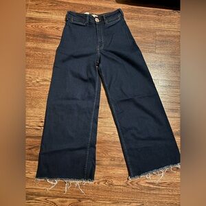 Dark Blue Wide-Leg Jeans